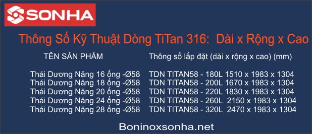 thông số kỹ thuật dòng titan sơn hà